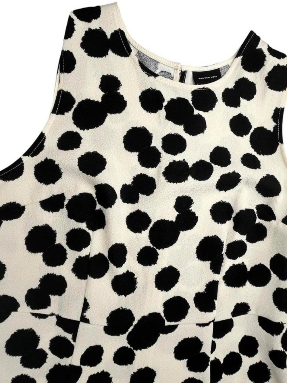 Who What Wear Black & White Polka Dot Sleeveless Tank Maxi Dress Sz M